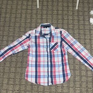 Tommy Hilfiger Red and Blue Button Down Shirt